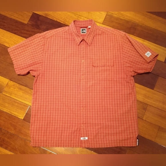 North Face Gorpcore Cotton Plaid Light Short Sleeve Button Up Shirt - L/XL - Picture 1 of 16